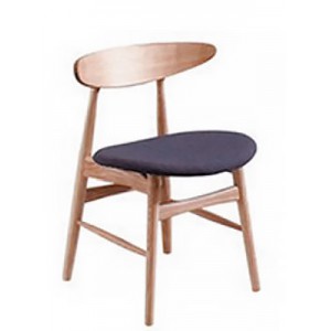 愛格爾實木餐椅  (藍灰色布)